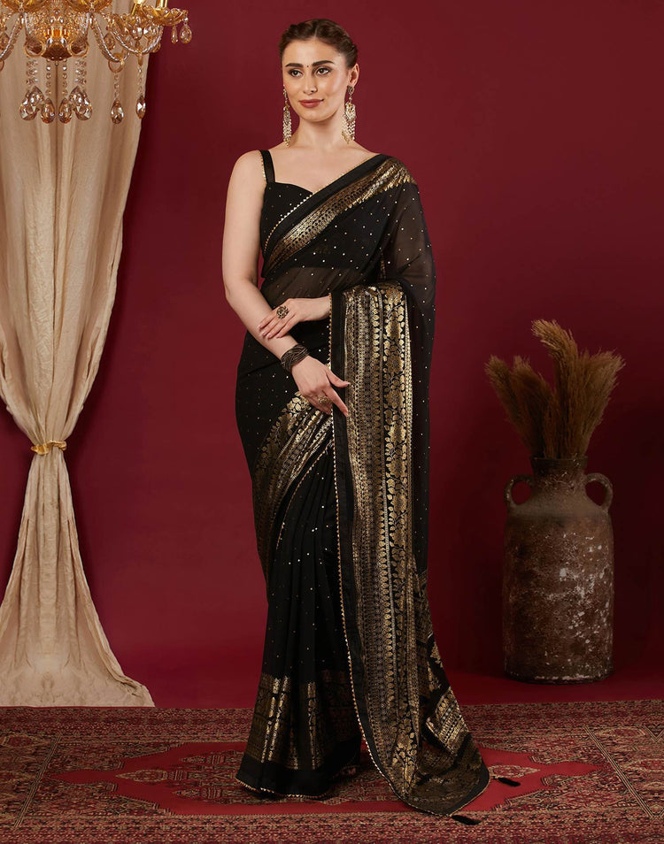 Noir Aurelia Foil Georgette Saree