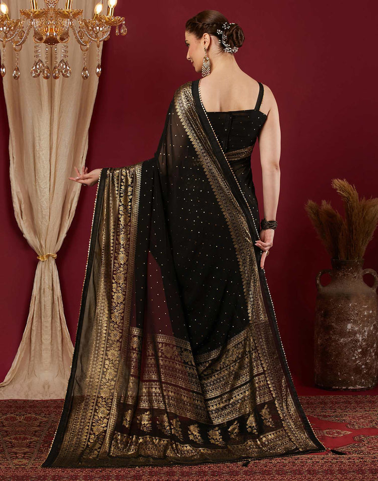 Noir Aurelia Foil Georgette Saree