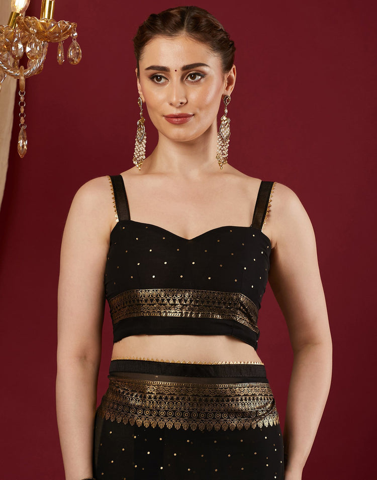 Noir Aurelia Foil Georgette Saree