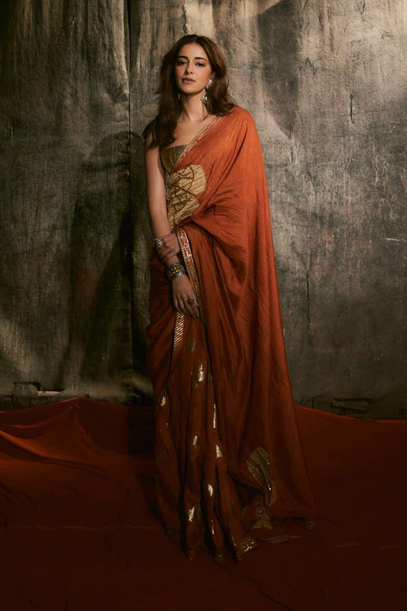 Aurelia Rust Couture Saree
