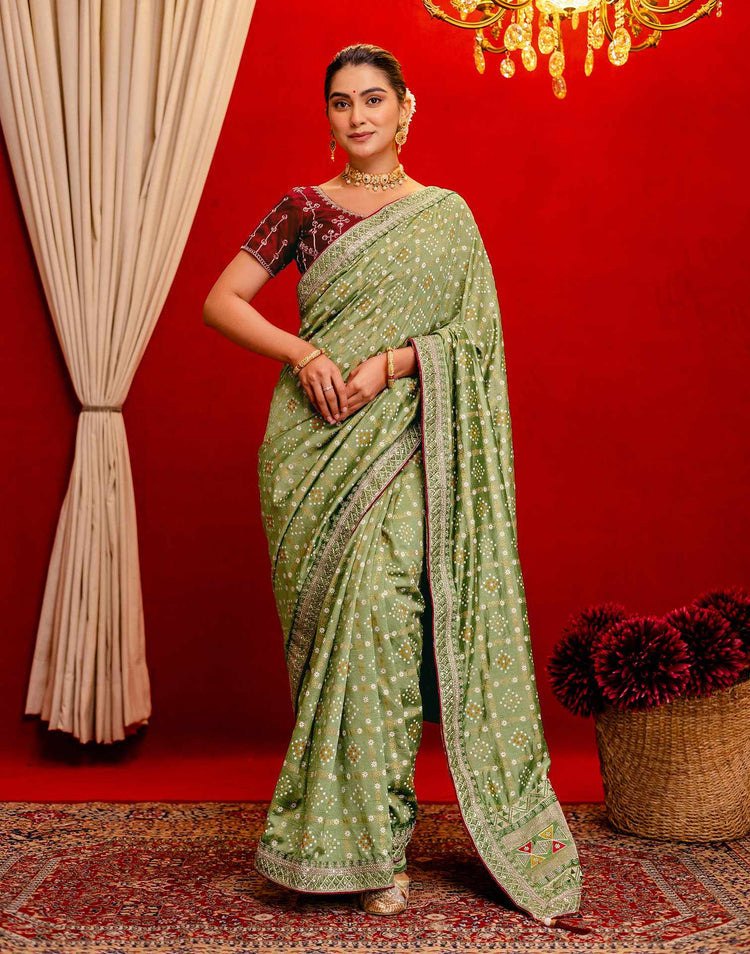 Meher Vana Bandhani Silk Saree