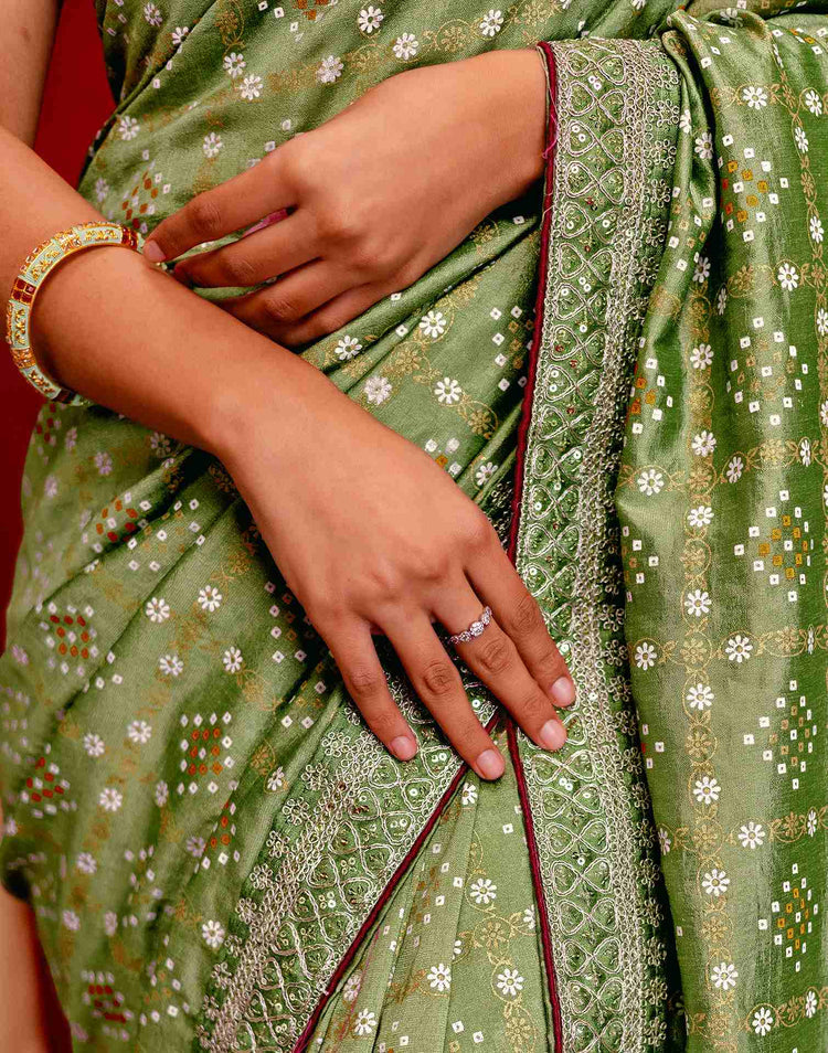 Meher Vana Bandhani Silk Saree