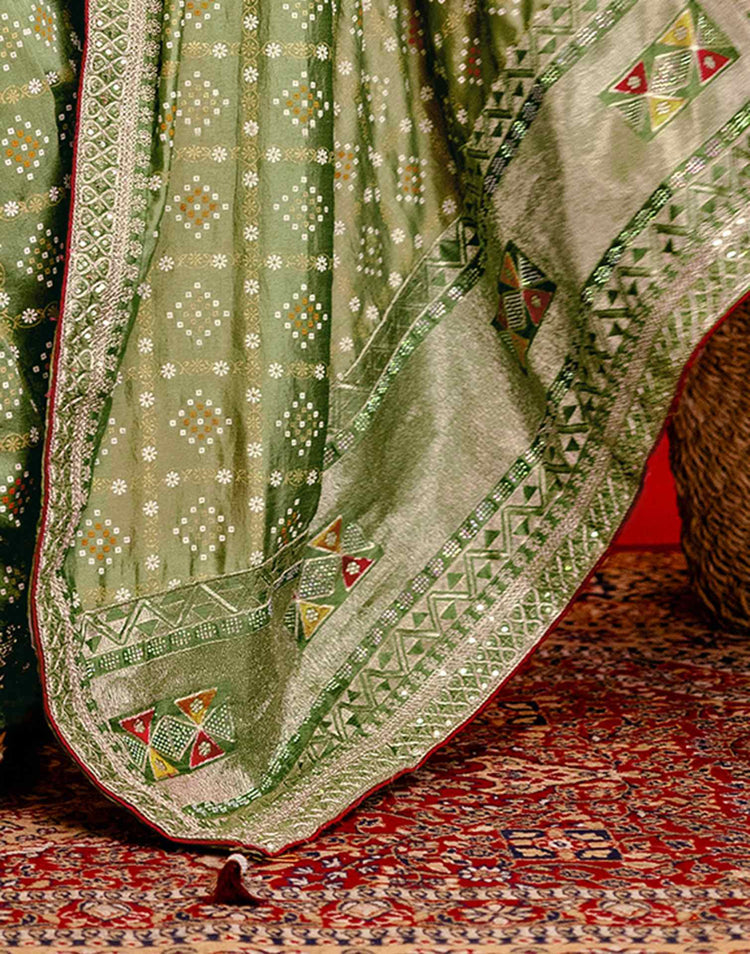 Meher Vana Bandhani Silk Saree
