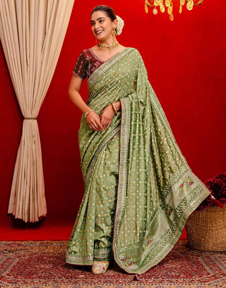 Meher Vana Bandhani Silk Saree