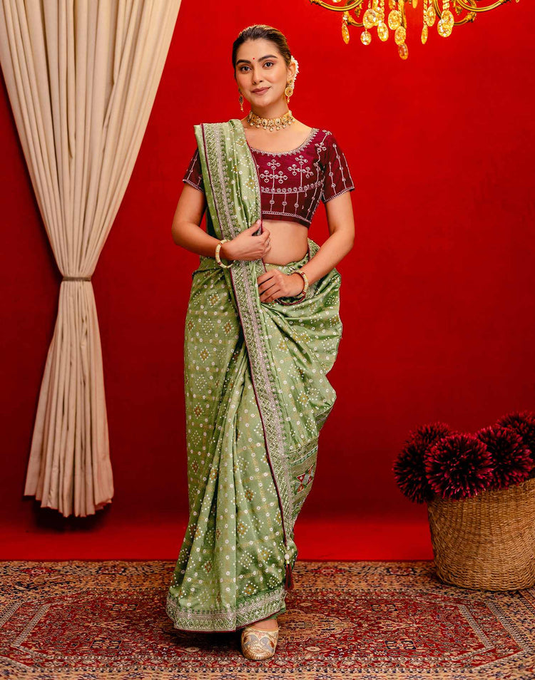 Meher Vana Bandhani Silk Saree