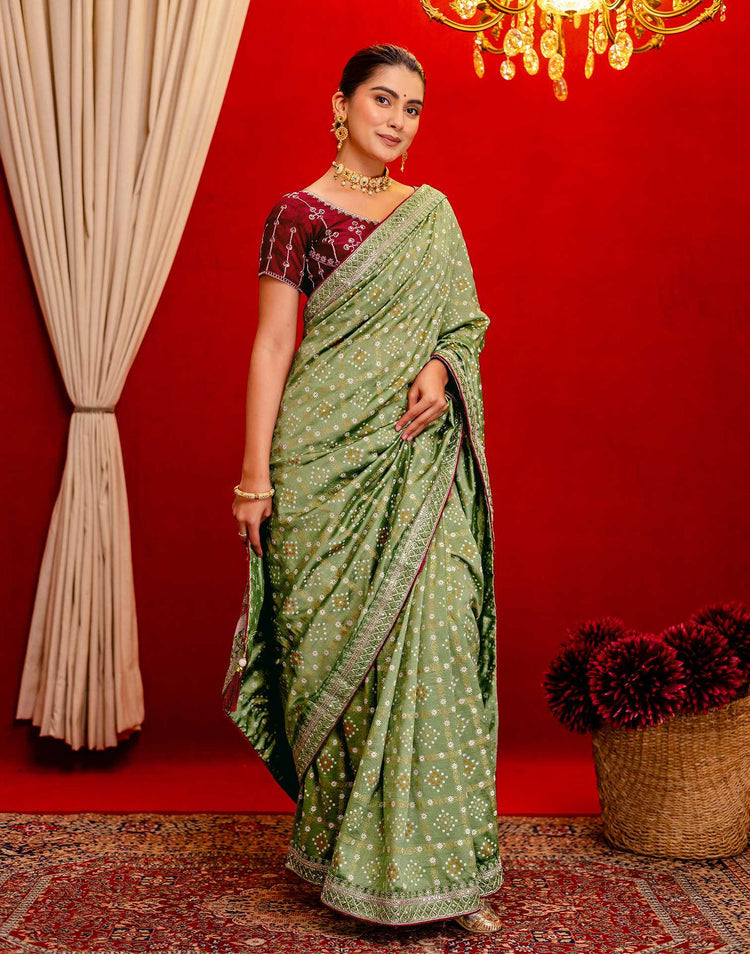 Meher Vana Bandhani Silk Saree