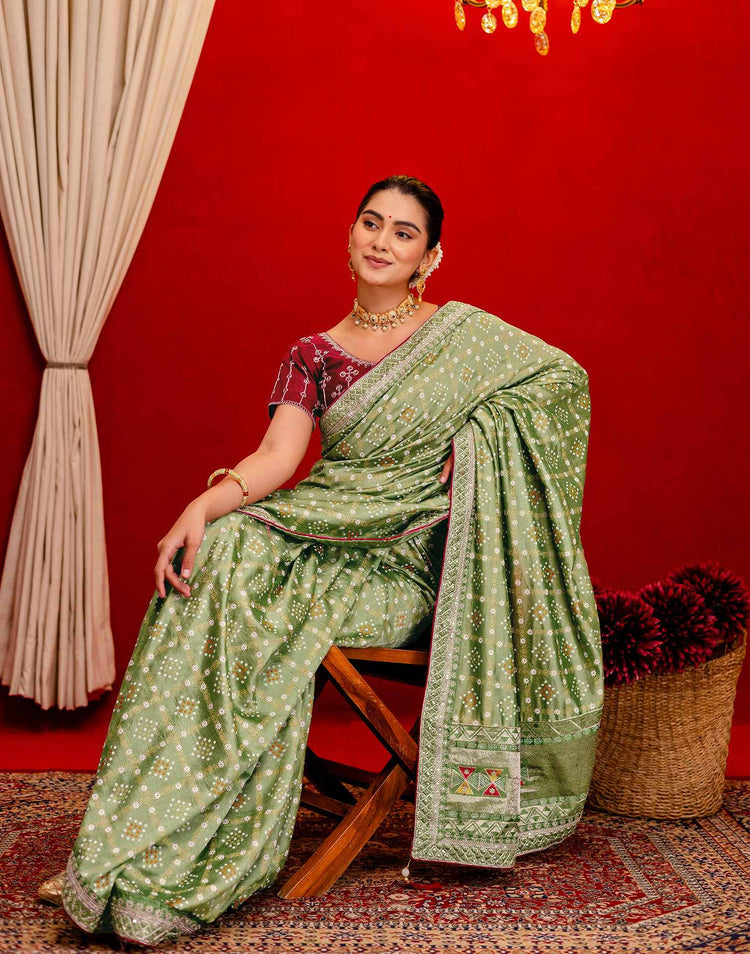 Meher Vana Bandhani Silk Saree