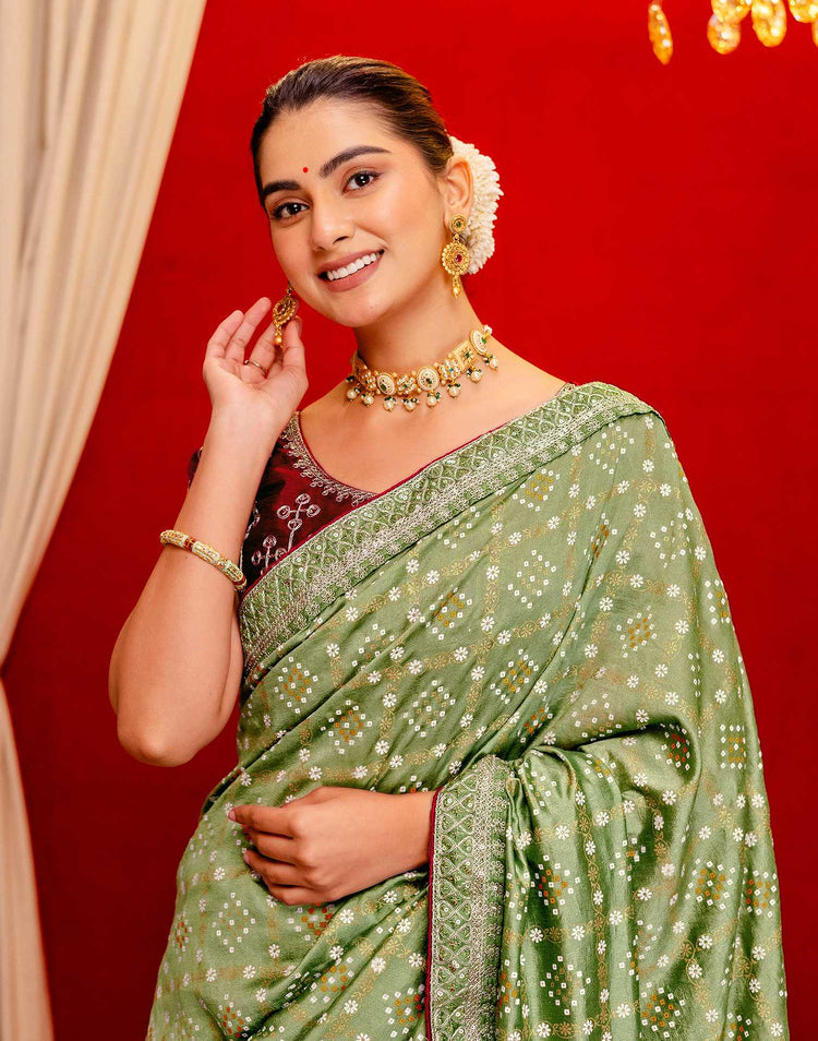 Meher Vana Bandhani Silk Saree