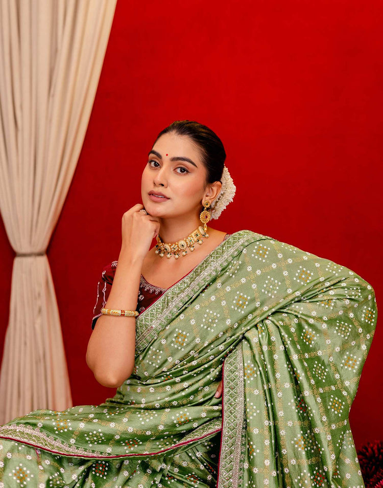 Meher Vana Bandhani Silk Saree