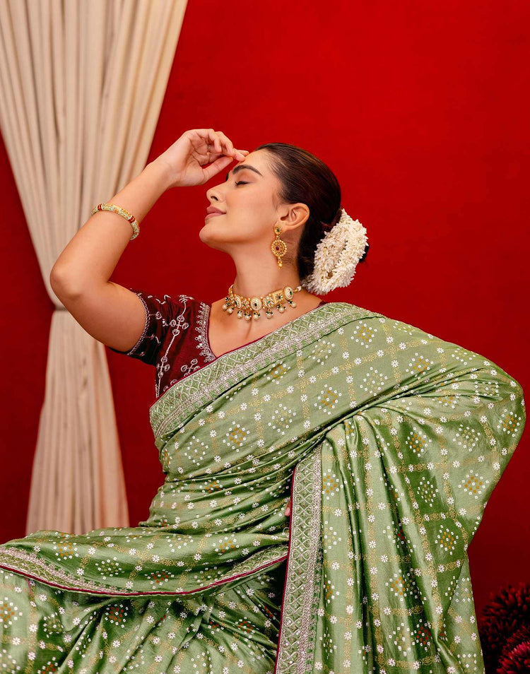 Meher Vana Bandhani Silk Saree