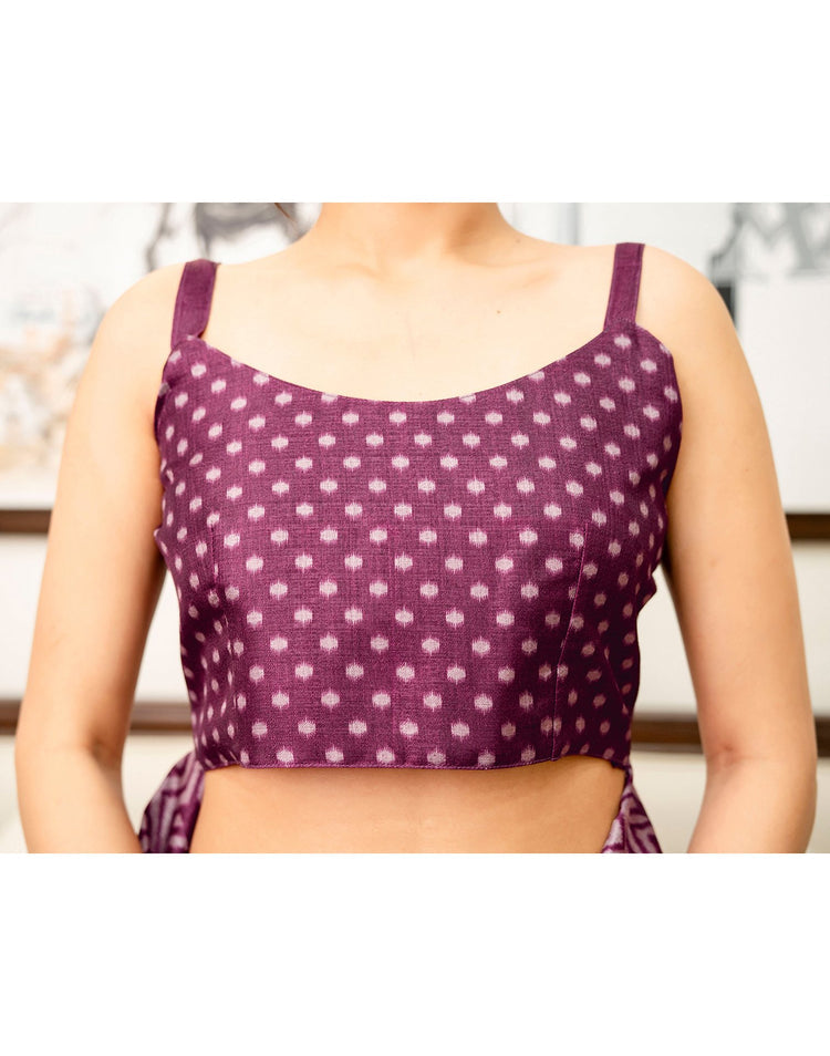 Ivory Loom Ikkat Khadi Saree