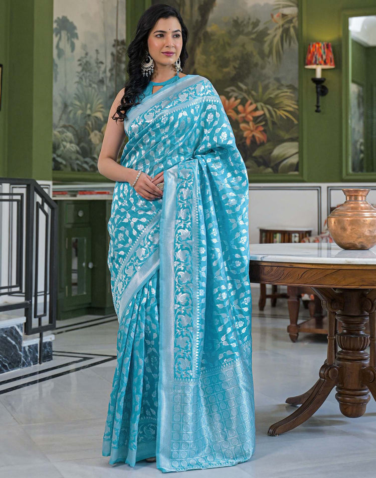 Azure Royale Banarasi Silk Saree