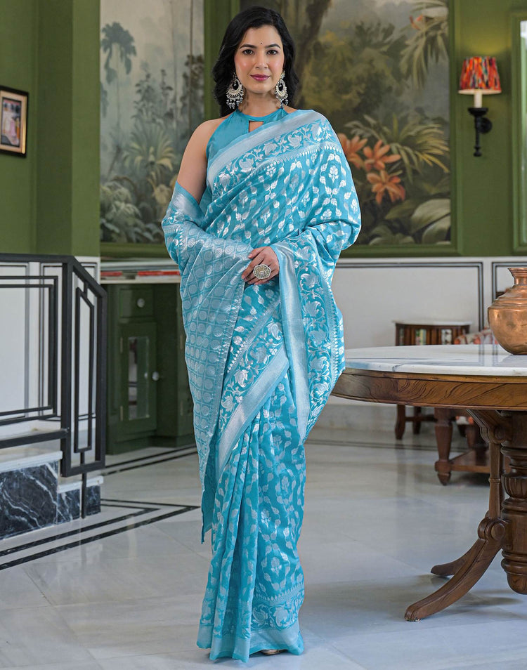 Azure Royale Banarasi Silk Saree