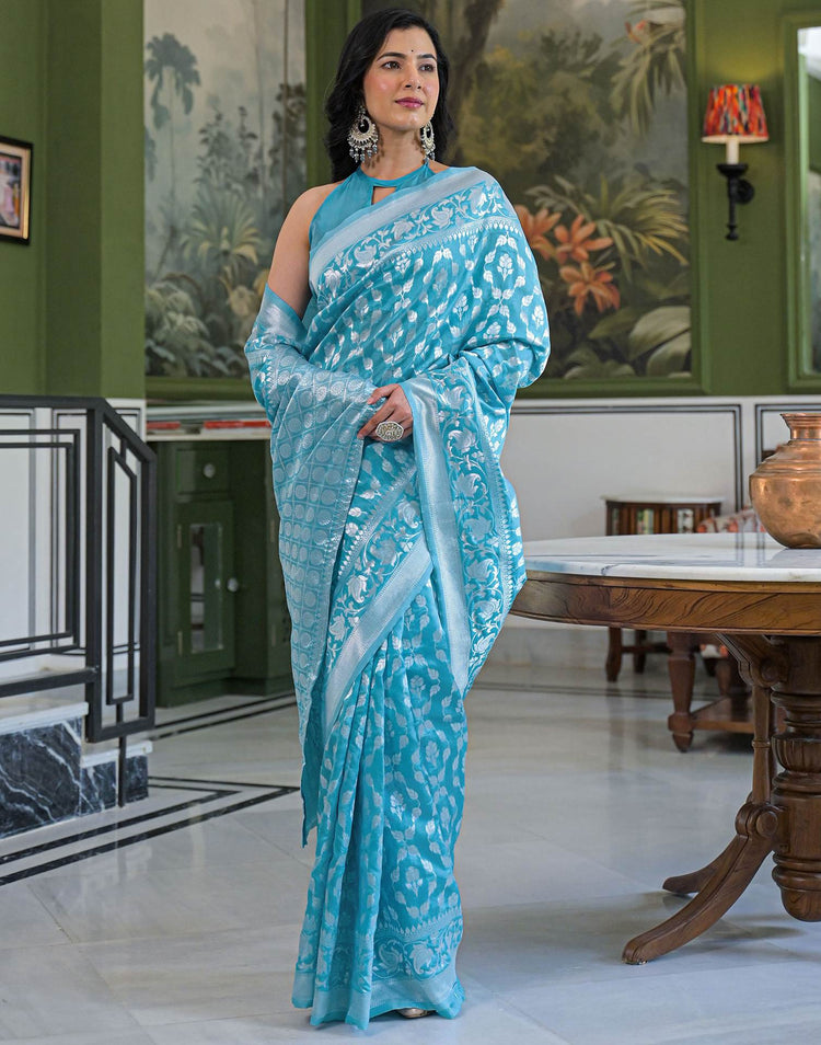 Azure Royale Banarasi Silk Saree