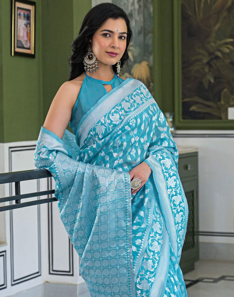 Azure Royale Banarasi Silk Saree