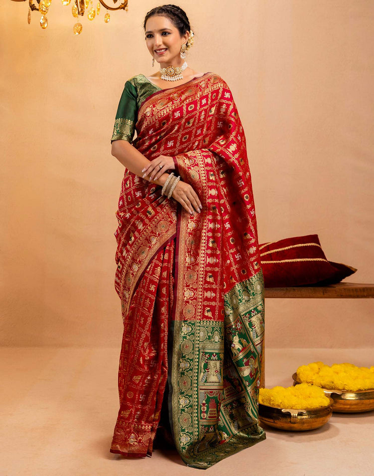 Rakta Rajsi Patola Silk Saree