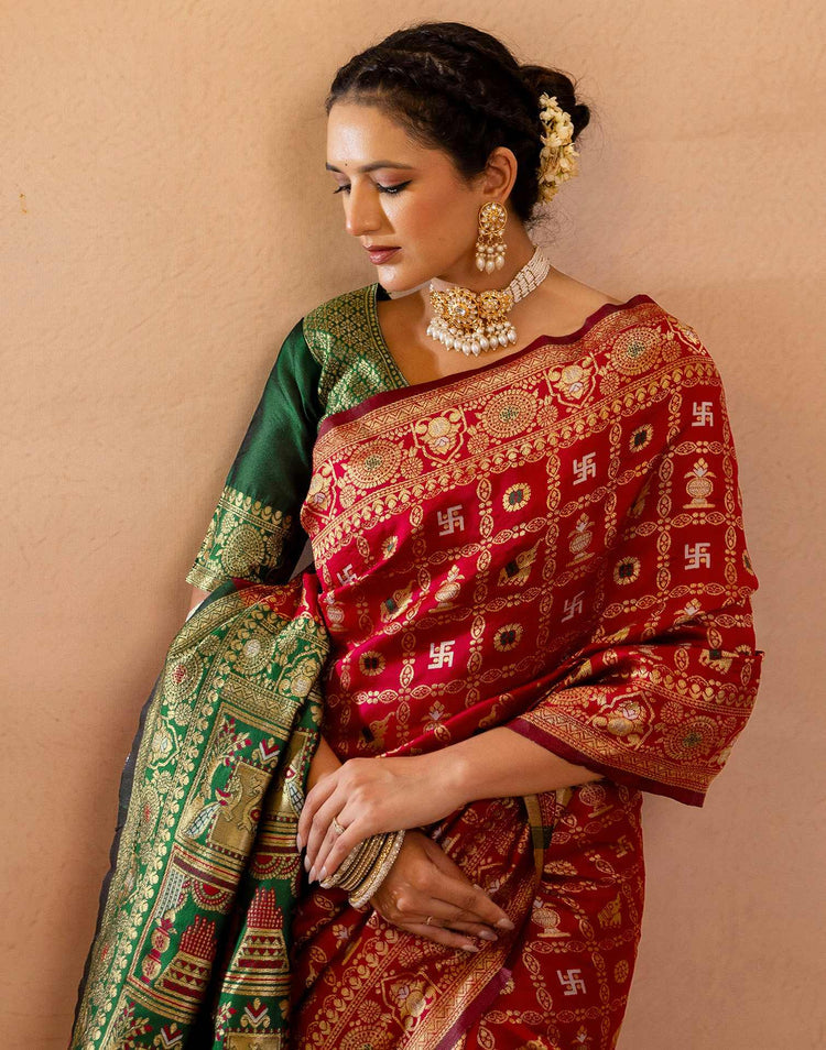 Rakta Rajsi Patola Silk Saree