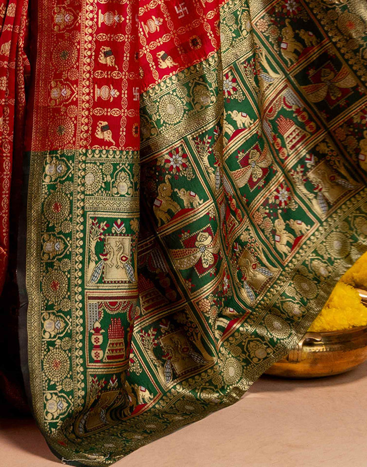 Rakta Rajsi Patola Silk Saree