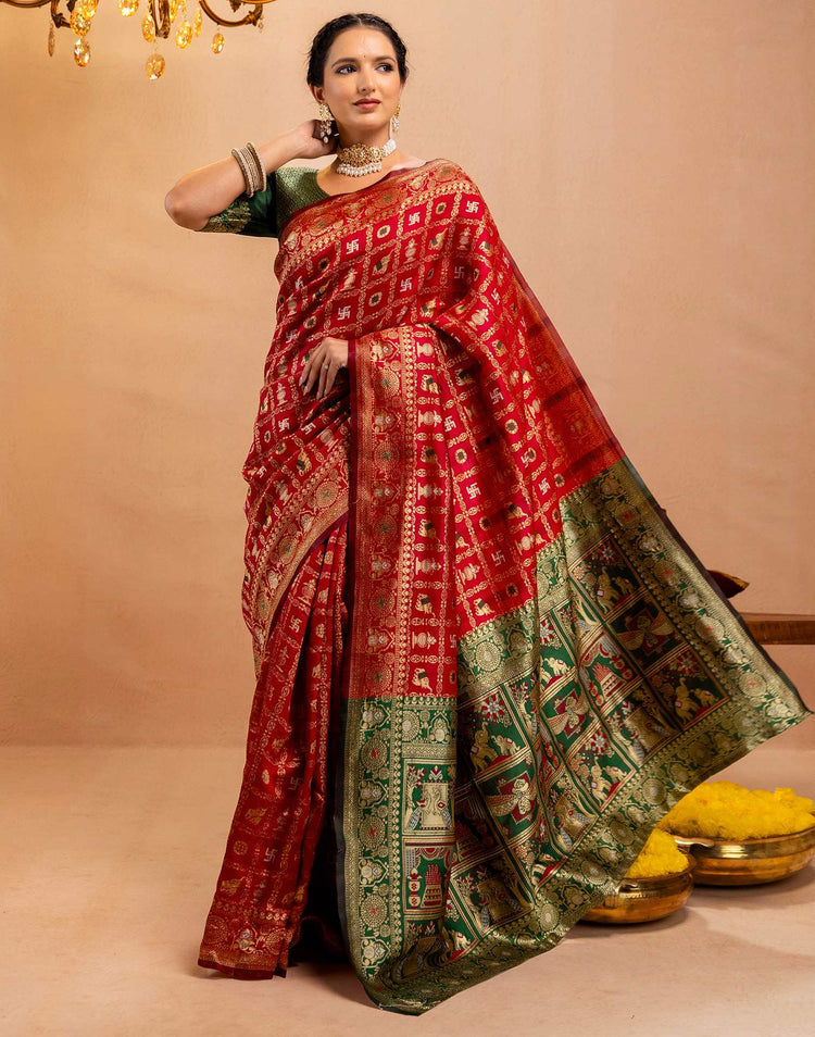 Rakta Rajsi Patola Silk Saree