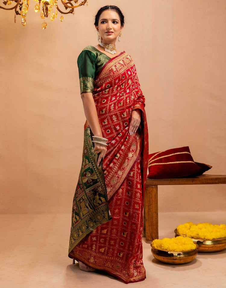 Rakta Rajsi Patola Silk Saree