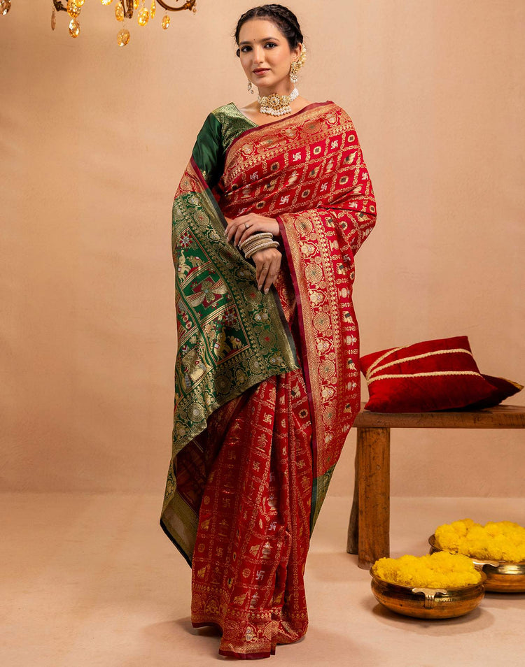 Rakta Rajsi Patola Silk Saree