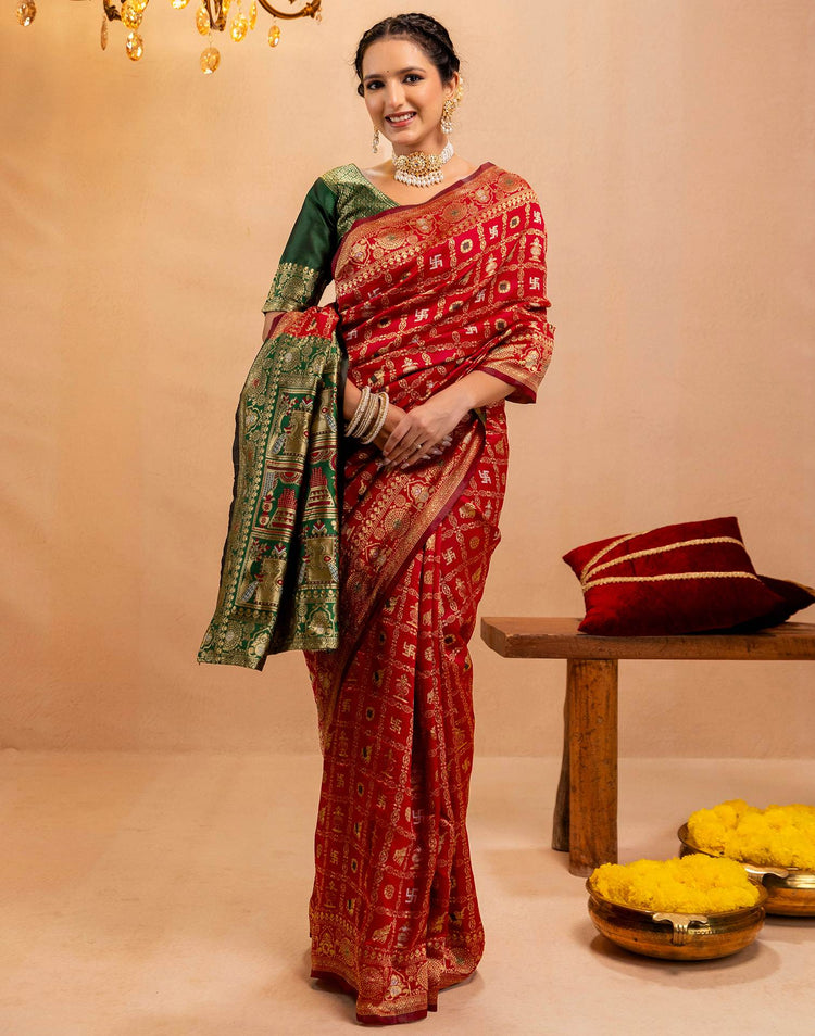 Rakta Rajsi Patola Silk Saree