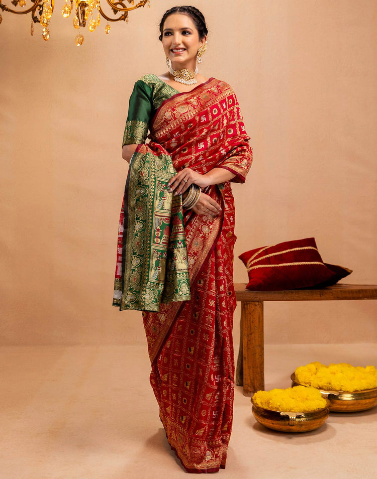 Rakta Rajsi Patola Silk Saree