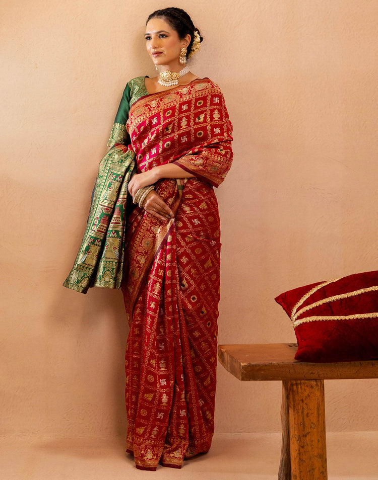 Rakta Rajsi Patola Silk Saree