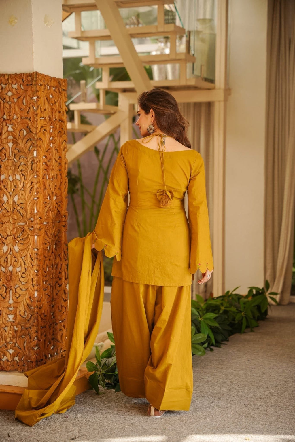 Kiyaraaj Saffron Grace Farshi Set