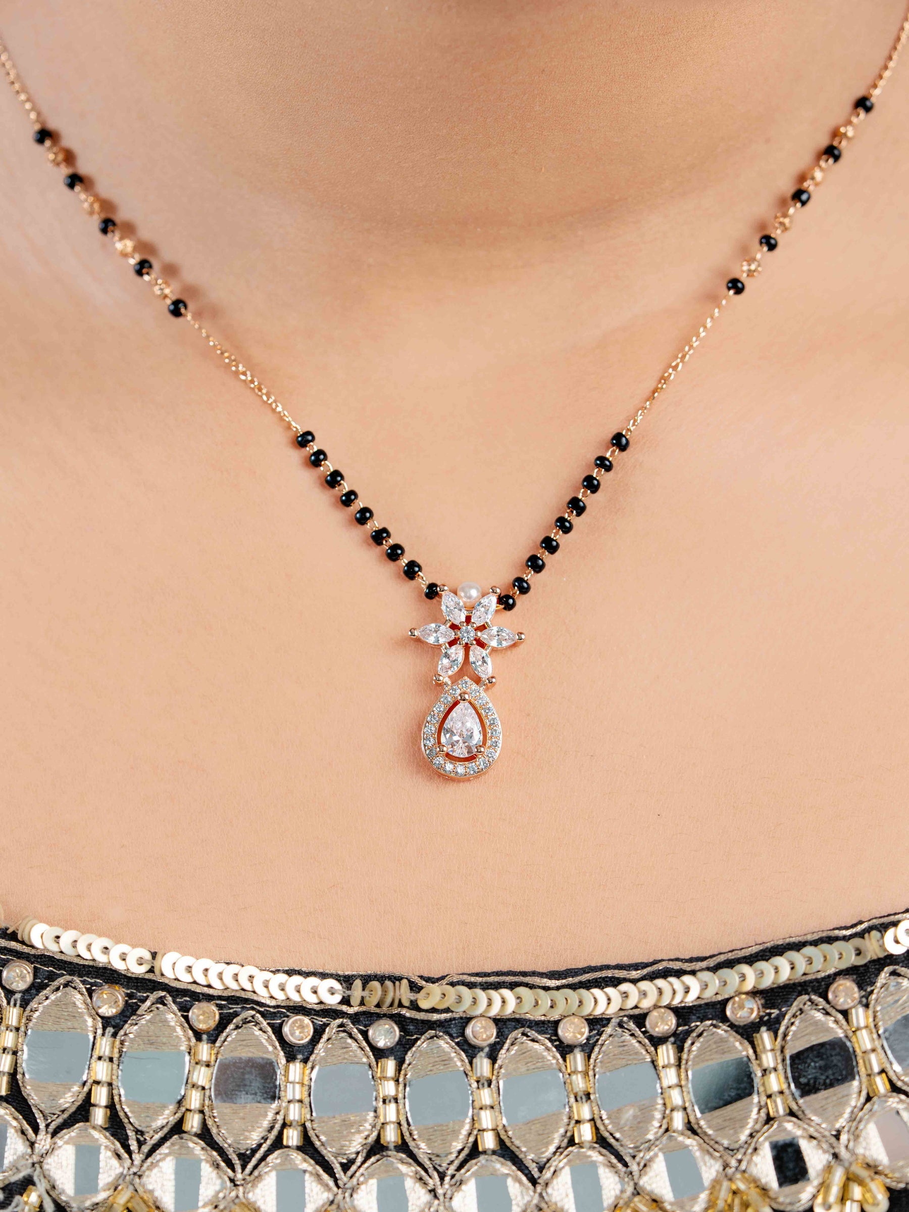 Ahana Pearl Bloom Mangalsutra Set
