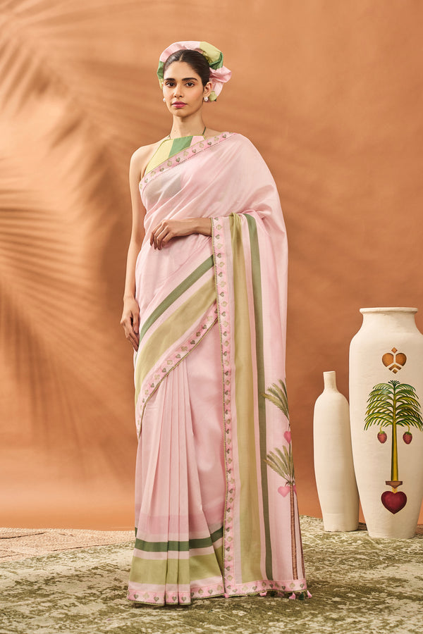 Rosé Bloom Heritage Saree