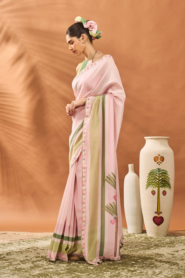 Rosé Bloom Heritage Saree