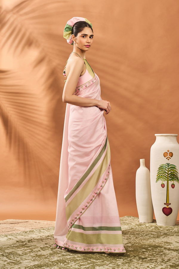Rosé Bloom Heritage Saree