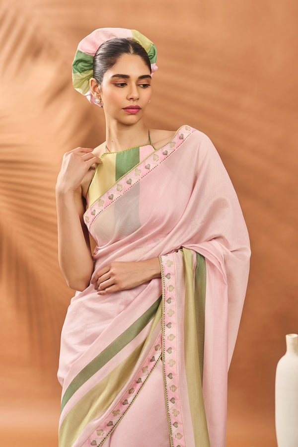 Rosé Bloom Heritage Saree