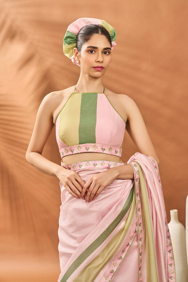 Rosé Bloom Heritage Saree